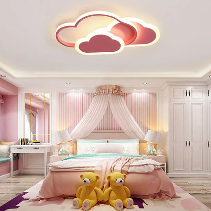 Led Ceiling Lamp for Children Kid Girls Room Bedroom Study Cloud Ceiling Light Heart Shape Pink Child Kid Star Chandelier Light