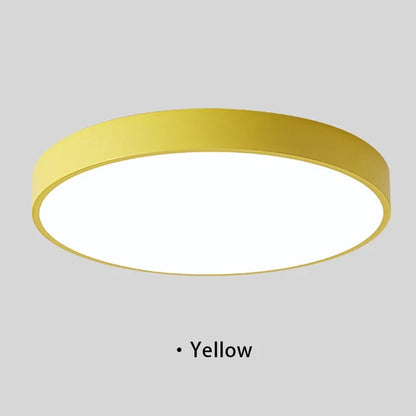 Macaron LED Ceiling Light Modern Simple Circular Wood Grain Ceiling Light Living Room Bedroom Balcony Indoor Decoration Light