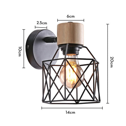 Nordic Wood Wall Lights Bedroom Bedside Lamp Black Creative Modern E27 Wall Lamps Suspension LED Home Lighting Sconce Room Decor