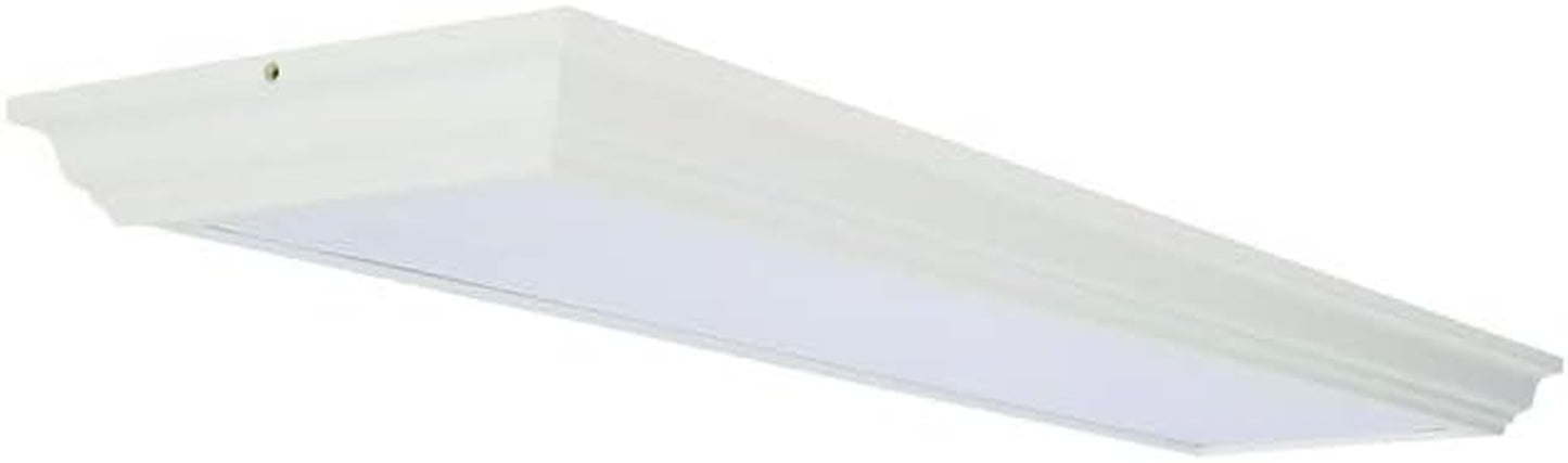 Saturn 4 Foot LED Kitchen Light Fixture, Linear Flush Mount Ceiling Light, 4000K Cool White, 3206 Lumens, 120 Volts, 39 Watts, Damp Listed, Brushed Nickel (FMFL 30840 SATL BN)