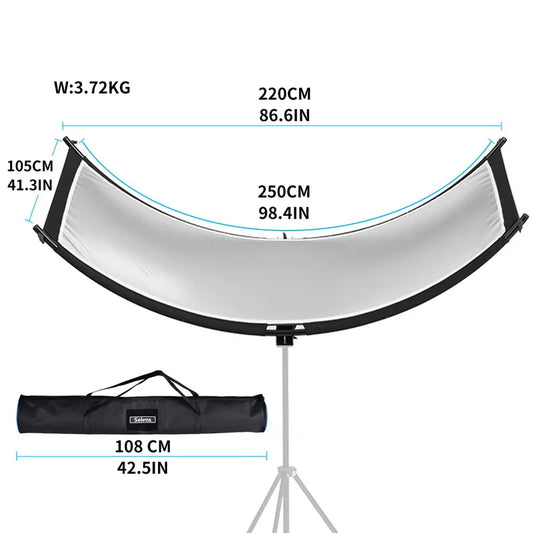 4 in 1 U-Shape Curved Light Reflector Adjustable Lighting Diffuser Kit for Photography Studio Lighting with Carrying Bag