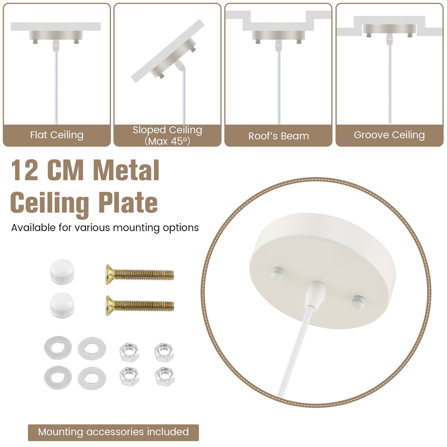 Dome Paper Pendant Ceiling Light with Adjustable Hanging Rope