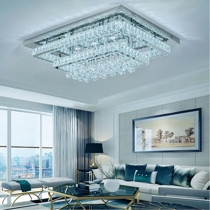 Jaclynn Modern Crystal LED Flush Mount Ceiling Light Fixture