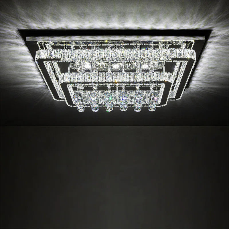 Jaclynn Modern Crystal LED Flush Mount Ceiling Light Fixture
