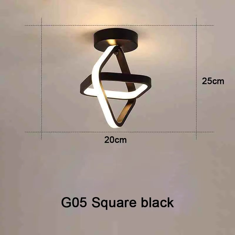 Modern LED Ceiling Light 2 Rings Creative Design Ceiling Lamp Indoor Lighting Fixtures Hallway Balcony Aisle Office Light