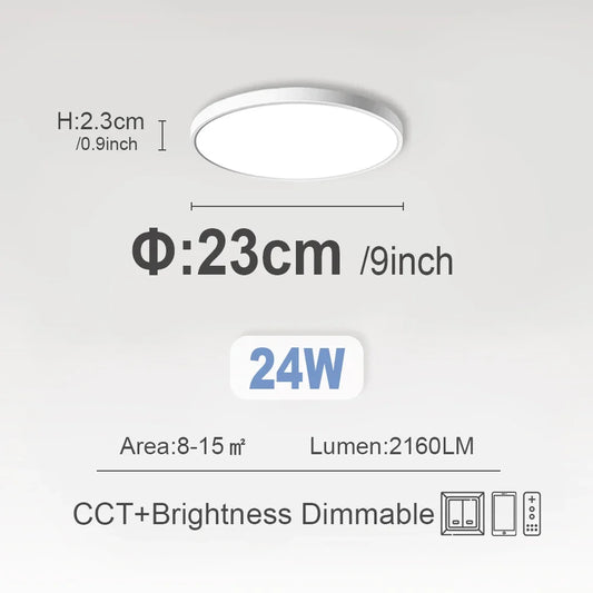 Smart LED Ceiling Lamp Tuya Alexa App Remote Control Panel Ceiling Light 3 Color Light for Kitchen Bedroom Living Room Homedecor