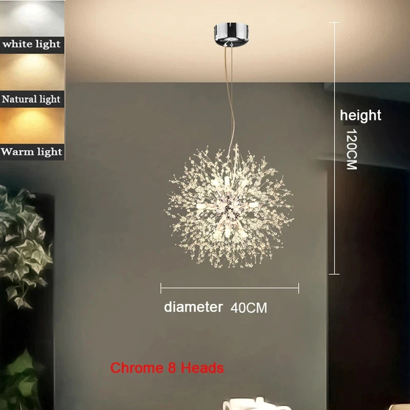 Modern Dandelion LED Lighting Pendant Lights Living Room Dining Room Bedroom Pendant Lights Starry Fireball Lighting Fixtures