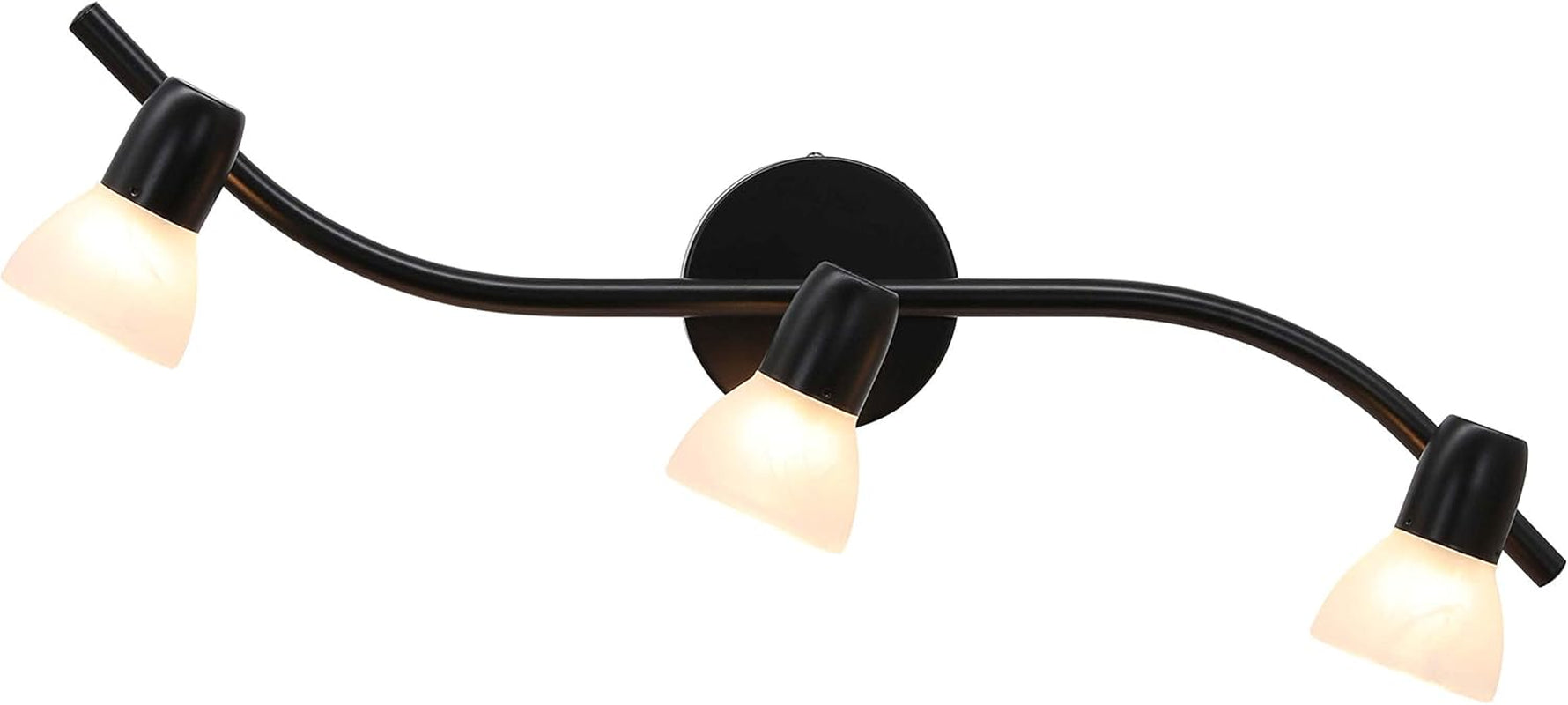 Track Lighting, 3 Light Modern Black Curved Kitchen Track Ceiling Light Fixtures XB-TR1223-3-MBK