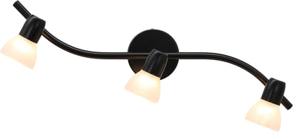 Track Lighting, 3 Light Modern Black Curved Kitchen Track Ceiling Light Fixtures XB-TR1223-3-MBK