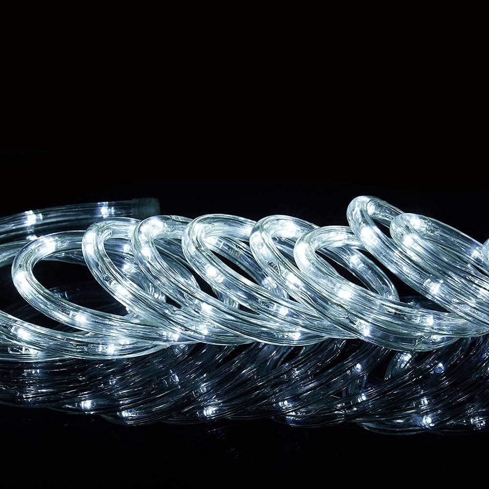 100Ft/30M 110V 2-Wire Waterproof LED Rope Light Kit LED Decorative Rope Light for Background Lighting,Outdoor/Home/Party Decorative Lighting, Christmas Lighting, Trees Bridges, Eaves (Cool White)