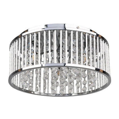 Chidester 3 -Light 35Cm Chrome Crystal Flush Mount Ceiling Light