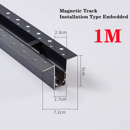 Recessed Magnetic Track Light Design Ceiling Light Magnetic Rail Ceiling System Indoor Track Lighting Spot Rail Spotlight