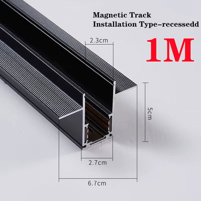 Recessed Magnetic Track Light Design Ceiling Light Magnetic Rail Ceiling System Indoor Track Lighting Spot Rail Spotlight