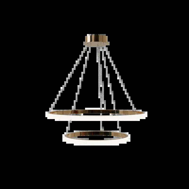 Adrainne 2 - Modern LED Double Ring Pendant Chandelier – Adjustable Aluminum Ceiling Light Fixture for Living Room, Dining Room & Bedroom