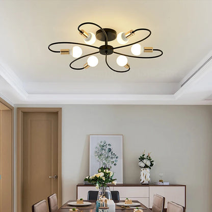 E27 Ceiling Lamp Modern Decor Home Lighting Fixture Retro Industrial Chandelier Wrought Iron LED Decoration Pendant Lights