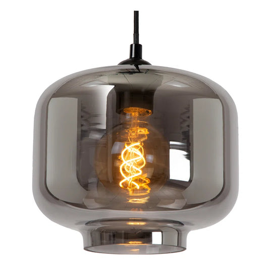 Rayola 1 - Industrial Glass Pendant Light – Modern Square Ceiling Light for Kitchen & Bedroom