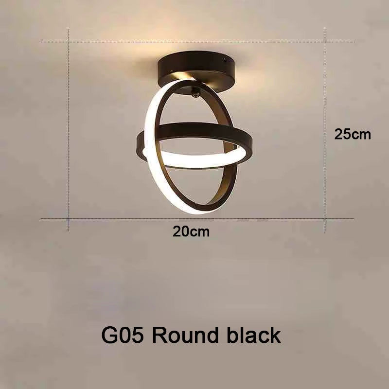 Modern LED Ceiling Light 2 Rings Creative Design Ceiling Lamp Indoor Lighting Fixtures Hallway Balcony Aisle Office Light