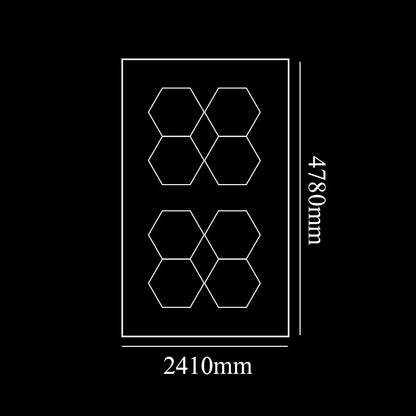 Hexagon LED Lighting Honeycomb Hex Lights for Garage Workshop Lighting Car Detail for Car Wash Beauty Station Office