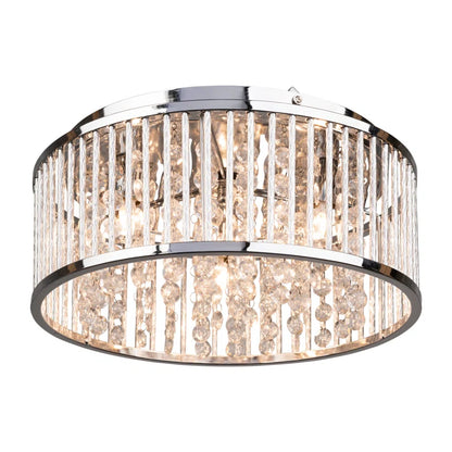Chidester 3 -Light 35Cm Chrome Crystal Flush Mount Ceiling Light