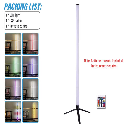 1PC RGB Floor Lamp RGB Corner Floor Lamp Bedroom Ambient Lighting Scandinavian Style Color Changing Dimmable Soft Lighting