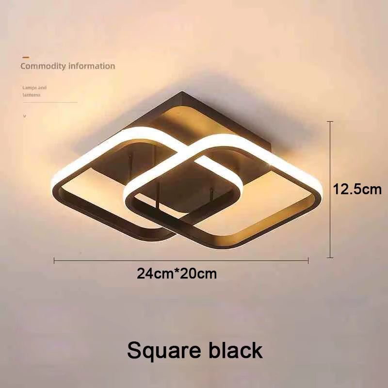 Modern LED Ceiling Light 2 Rings Creative Design Ceiling Lamp Indoor Lighting Fixtures Hallway Balcony Aisle Office Light