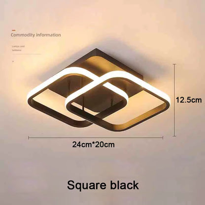 Modern LED Ceiling Light 2 Rings Creative Design Ceiling Lamp Indoor Lighting Fixtures Hallway Balcony Aisle Office Light