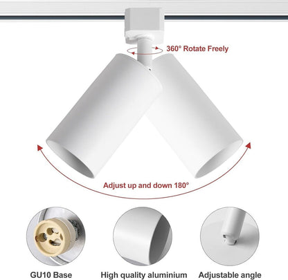 Plug in Track Lighting with Power Cord, 4-Light GU10 Track Lighting Kit with ...