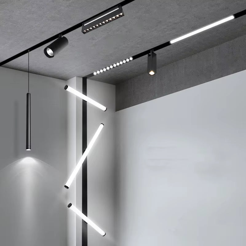 Recessed Magnetic Track Light Design Ceiling Light Magnetic Rail Ceiling System Indoor Track Lighting Spot Rail Spotlight