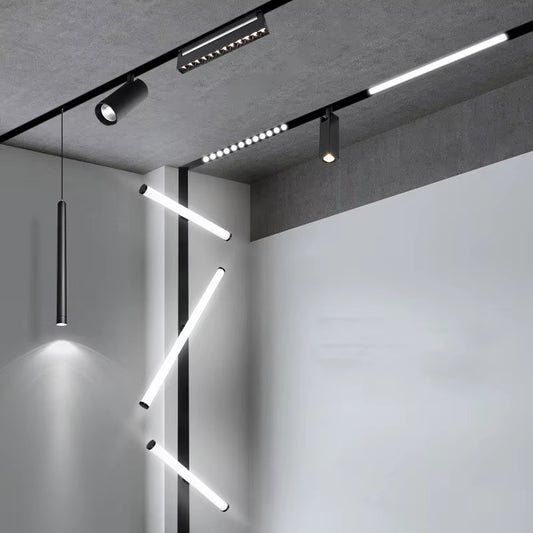 Recessed Magnetic Track Light Design Ceiling Light Magnetic Rail Ceiling System Indoor Track Lighting Spot Rail Spotlight