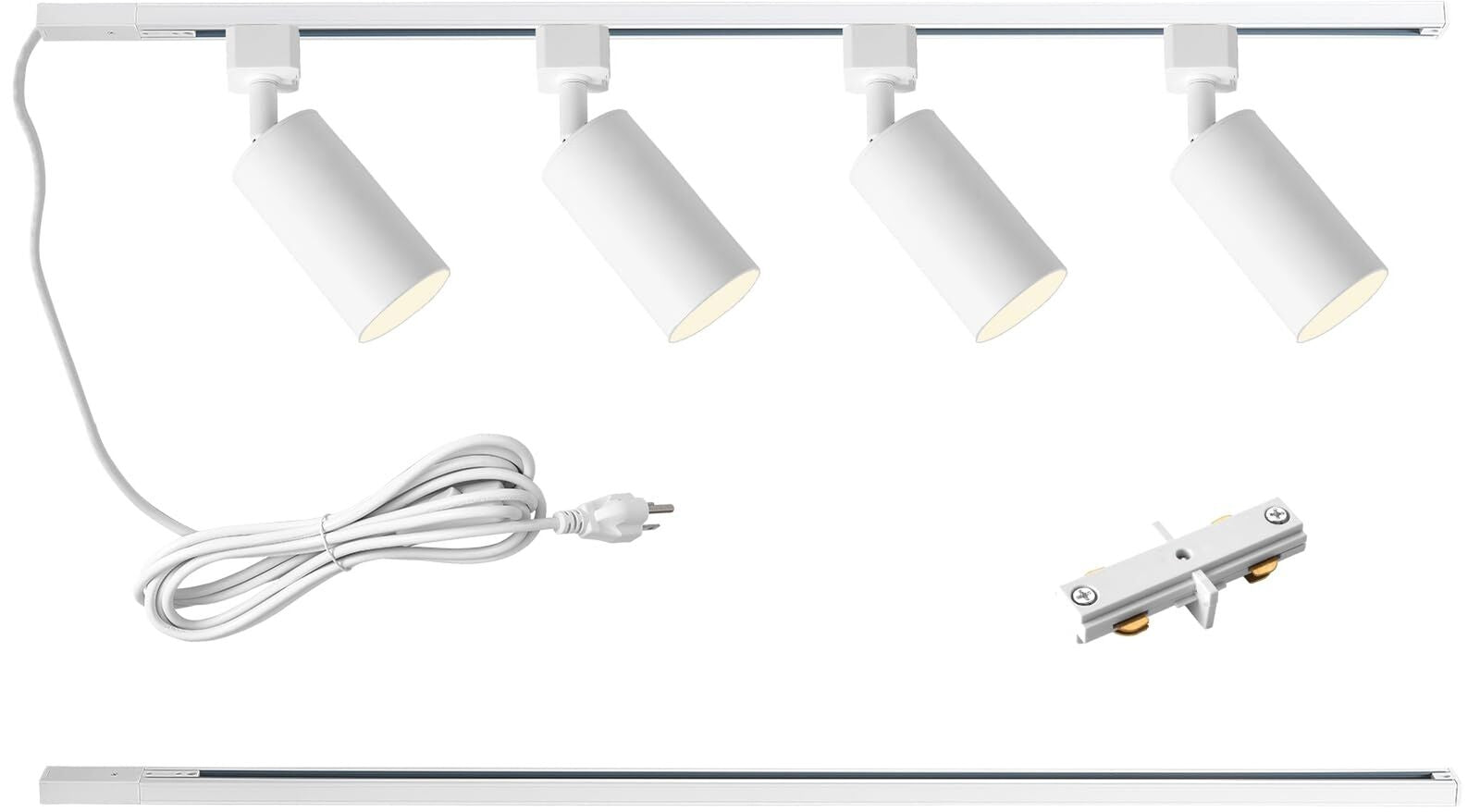 Plug in Track Lighting with Power Cord, 4-Light GU10 Track Lighting Kit with ...