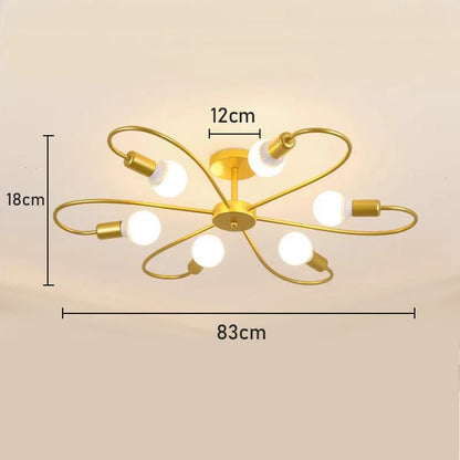 E27 Ceiling Lamp Modern Decor Home Lighting Fixture Retro Industrial Chandelier Wrought Iron LED Decoration Pendant Lights