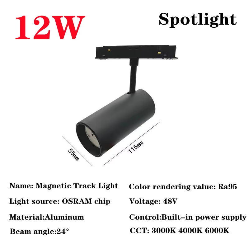 Recessed Magnetic Track Light Design Ceiling Light Magnetic Rail Ceiling System Indoor Track Lighting Spot Rail Spotlight