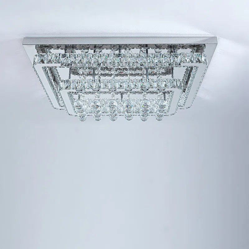 Jaclynn Modern Crystal LED Flush Mount Ceiling Light Fixture