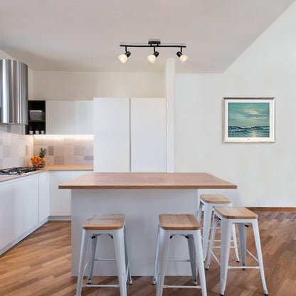 Track Lighting, 3 Light Modern Black Curved Kitchen Track Ceiling Light Fixtures XB-TR1223-3-MBK