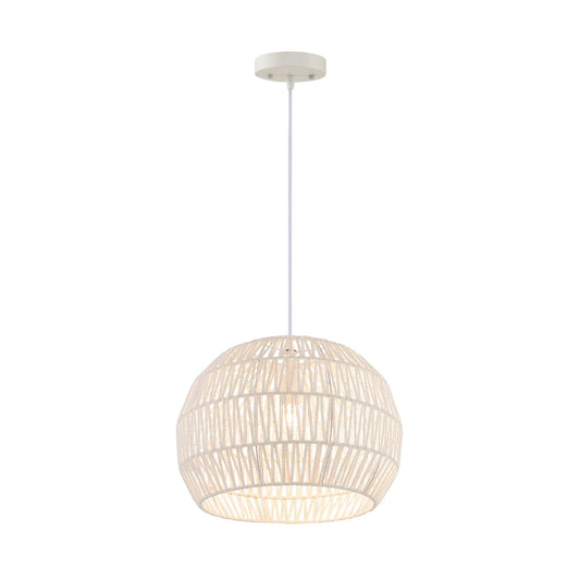 Round Paper Pendant Ceiling Light with Adjustable Hanging Rope