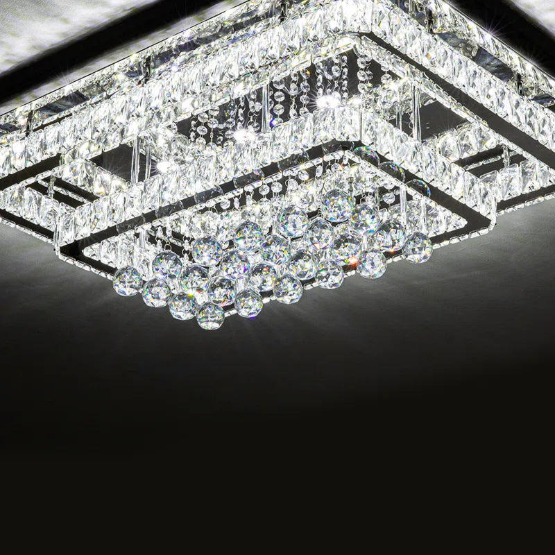 Jaclynn Modern Crystal LED Flush Mount Ceiling Light Fixture
