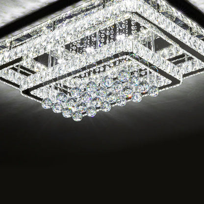 Jaclynn Modern Crystal LED Flush Mount Ceiling Light Fixture