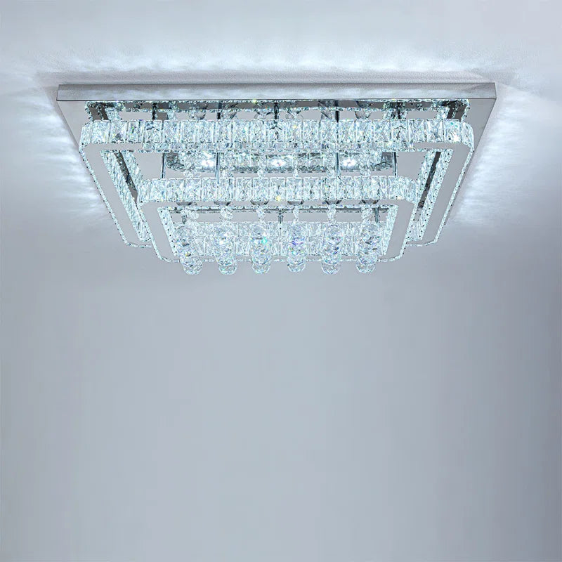 Jaclynn Modern Crystal LED Flush Mount Ceiling Light Fixture