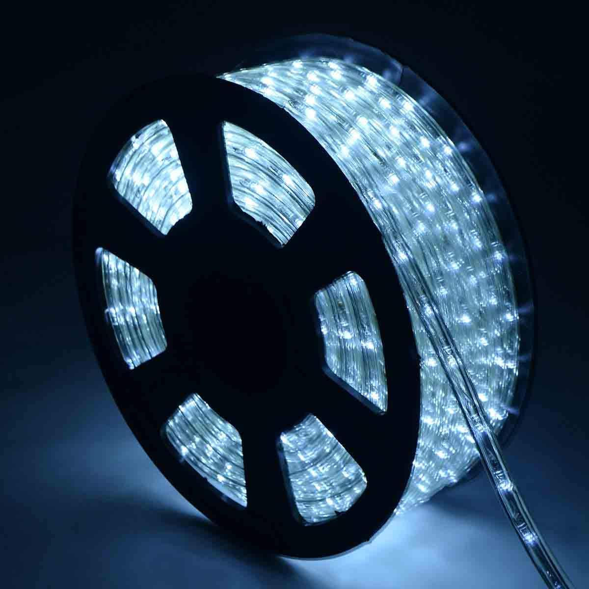 100Ft/30M 110V 2-Wire Waterproof LED Rope Light Kit LED Decorative Rope Light for Background Lighting,Outdoor/Home/Party Decorative Lighting, Christmas Lighting, Trees Bridges, Eaves (Cool White)
