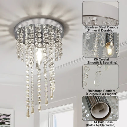 Nowicki 1-Light 20Cm Crystal Flush Mount Ceiling Light