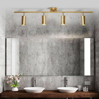 Modo Lighting Gold Track Lighting 4 Light Adjustable Flush Mount Ceiling Lighting Industrial Spotlights Lights Fixtures for Living Room Bedroom Kitchen Hallway(39.3”/100Cm)