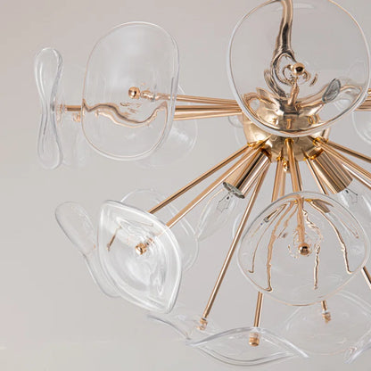 Dandelion 4-Light Glass Starburst Sunburst Ceiling Light Sputnik Semi Flush Mount