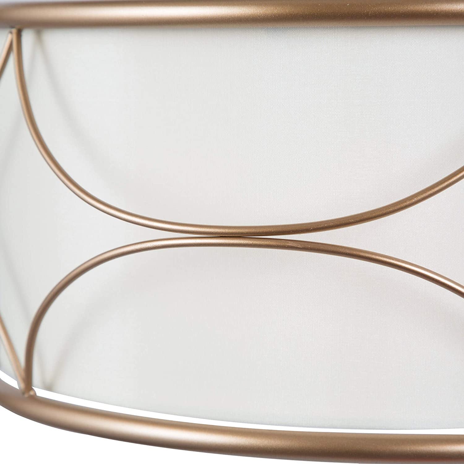 Gold Drum Chandelier, 3-Light Modern Pendant Lighting Fixture for Dining Room, Bedroom, Kitchen, Bathroom, Living Room