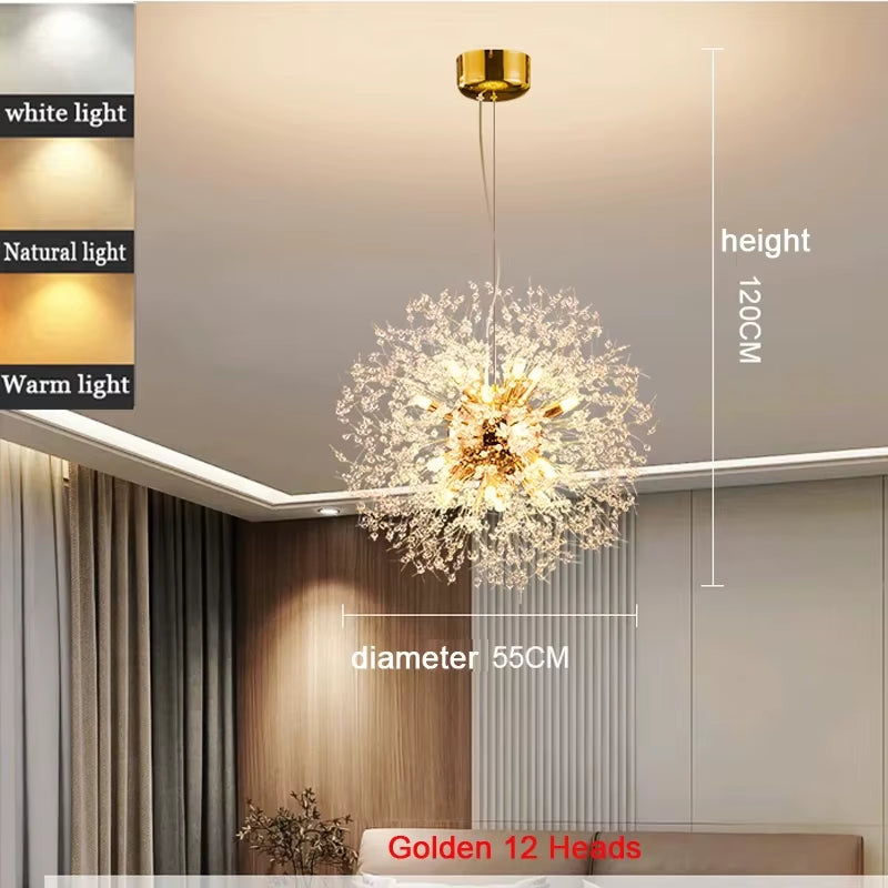 Modern Dandelion LED Lighting Pendant Lights Living Room Dining Room Bedroom Pendant Lights Starry Fireball Lighting Fixtures