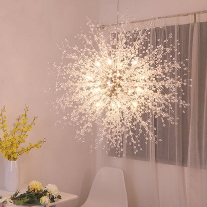 Chandeliers Firework LED Light Stainless Steel Crystal Pendant Lighting Ceiling Light Fixtures Chandeliers Lighting,Dia 31.5 Inch