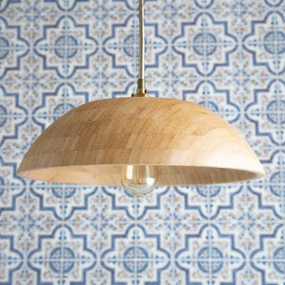 Wood Pendant Light - Boho Pendant - Wood Light - Boho Lighting - Bamboo Bowl Light - Bamboo Lighting - Boho Model No. 9322