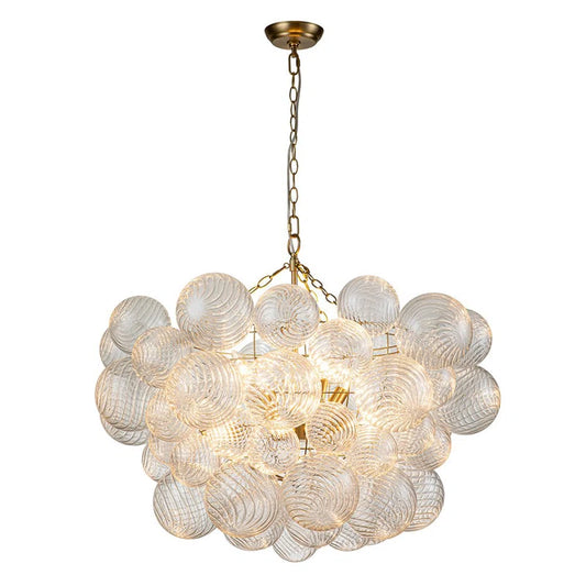 Annachristina 8-Light Twisted Glass Globe Cluster Chandelier Sputnik Ceiling Light