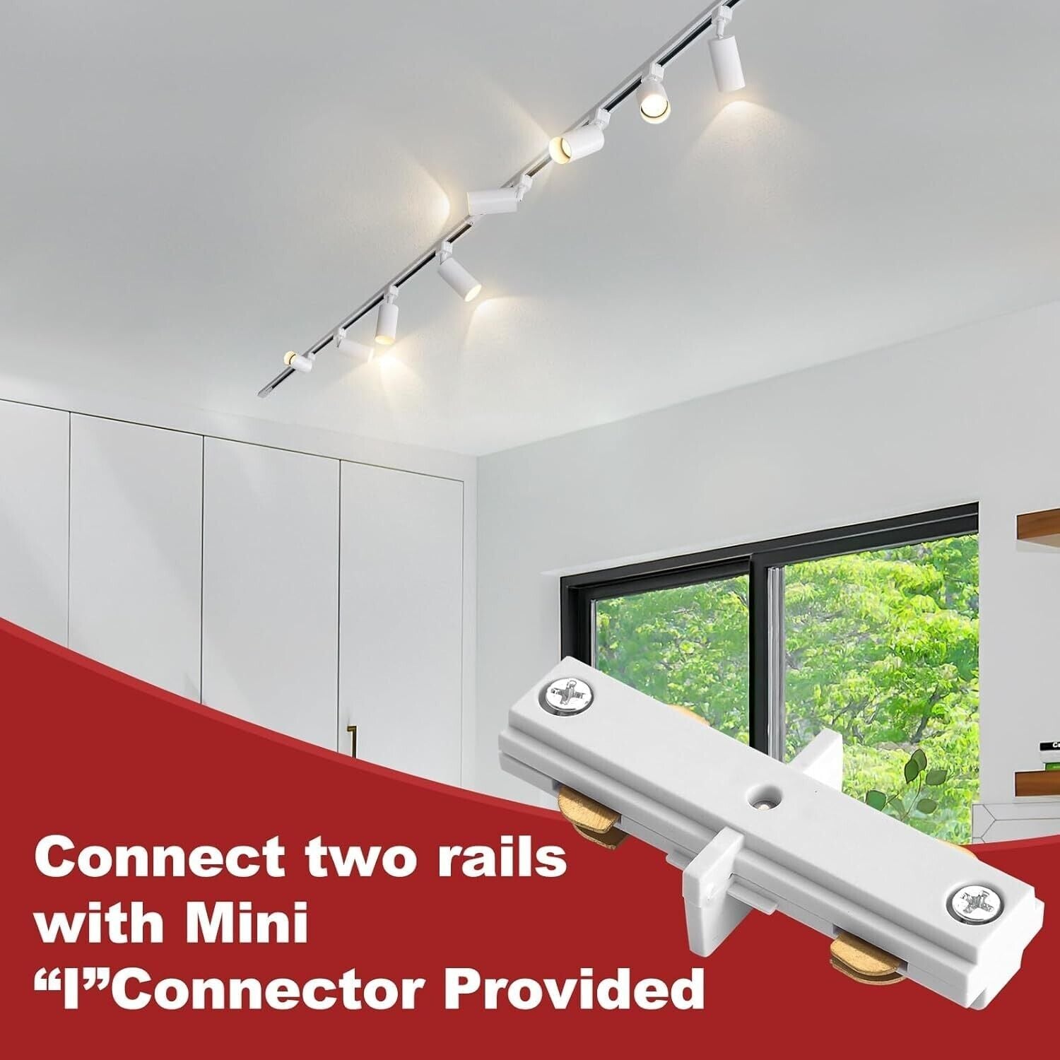 Plug in Track Lighting with Power Cord, 4-Light GU10 Track Lighting Kit with ...