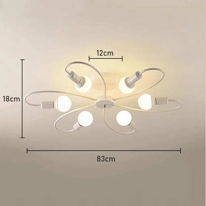 E27 Ceiling Lamp Modern Decor Home Lighting Fixture Retro Industrial Chandelier Wrought Iron LED Decoration Pendant Lights