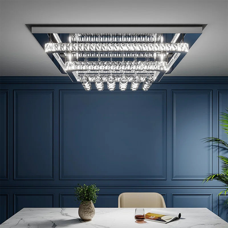 Jaclynn Modern Crystal LED Flush Mount Ceiling Light Fixture